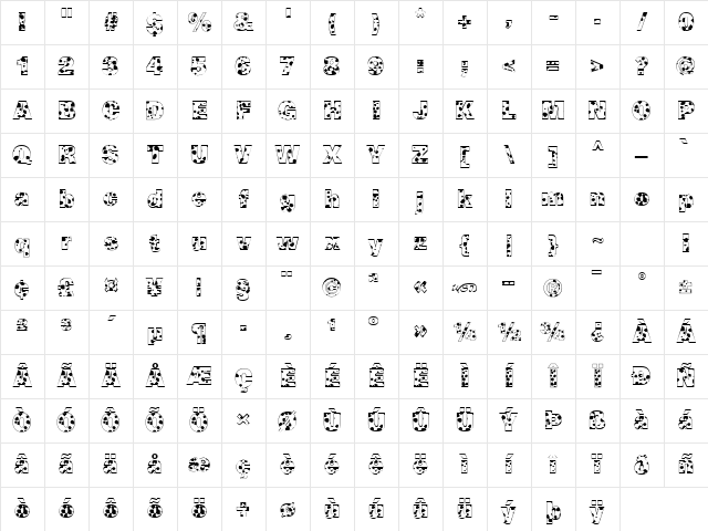 Cow-Spots Regular Character Map