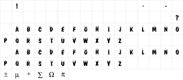 Crackling Regular Character Map