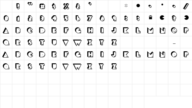 CrackMan Regular Character Map CrackMan Regular Character Map