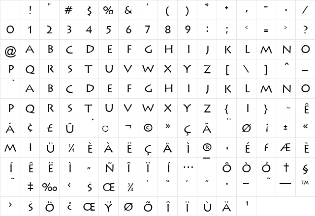Liste Normal Character Map Liste Normal Character Map