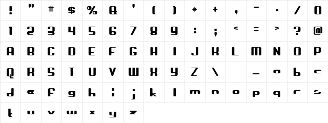 Crapola Regular Character Map