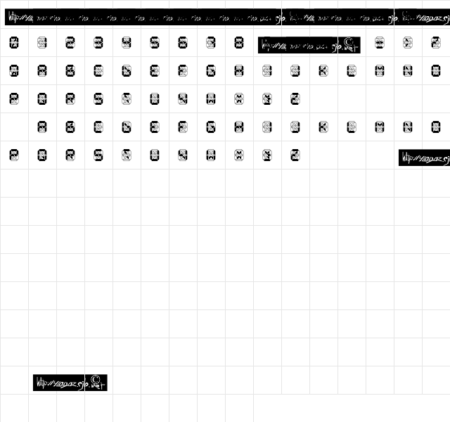 Crashed Scoreboard Regular Character Map