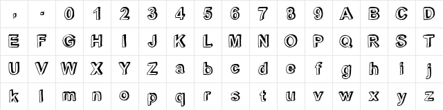 C rial black Regular Character Map