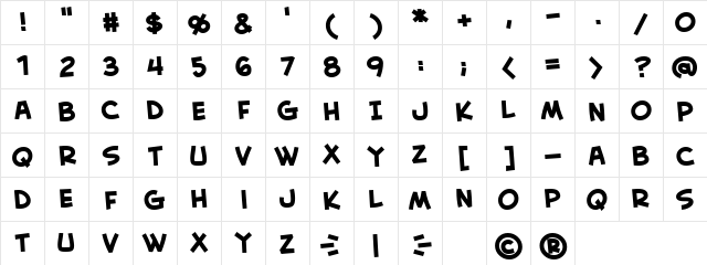 CreativeBlock BB Bold Character Map