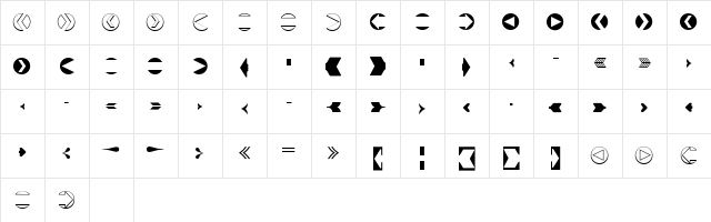 CreativeArrows LT Four Regular Character Map