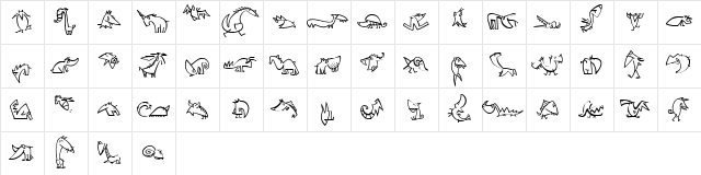 Creatures LT Regular Character Map