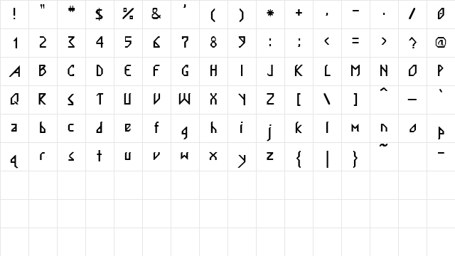 KooKooSSK Regular Character Map KooKooSSK Regular Character Map