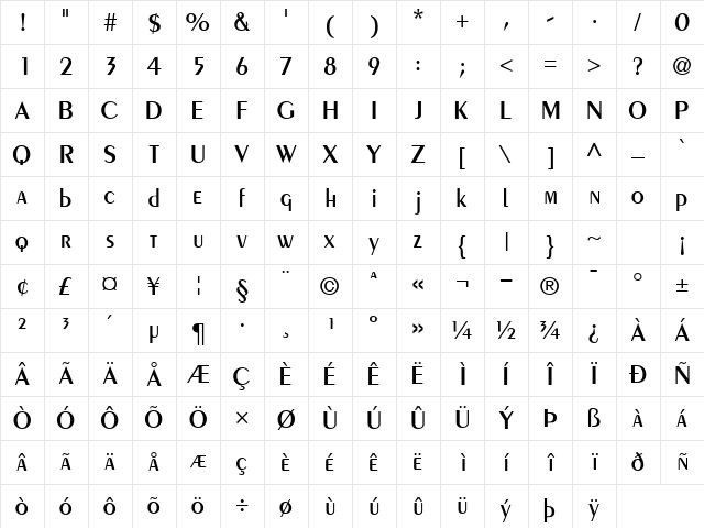 CremeSSK SemiBold Character Map