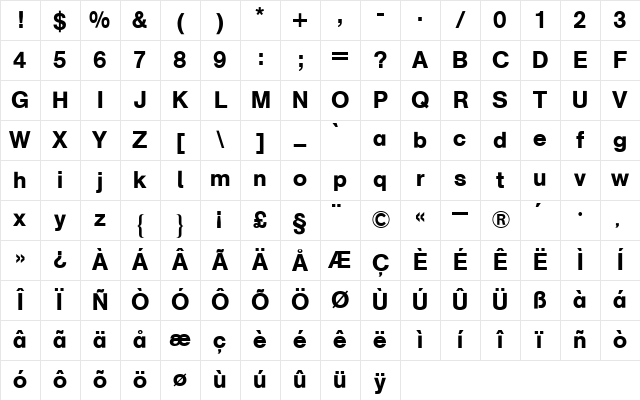 AG Schulbuch Two BQ Regular Character Map AG Schulbuch Two BQ Regular Character Map