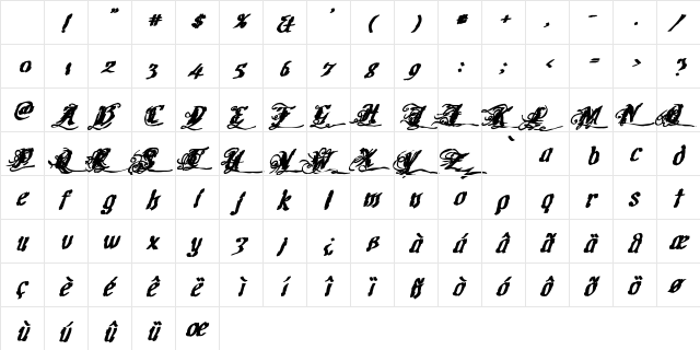 Cretino Ink Regular Character Map Cretino Ink Regular Character Map