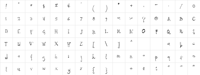 Cricket Regular Character Map