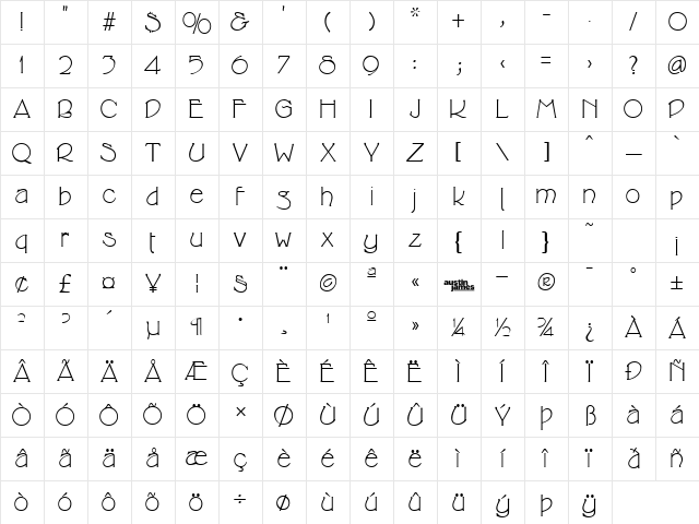 Cricket Regular Character Map
