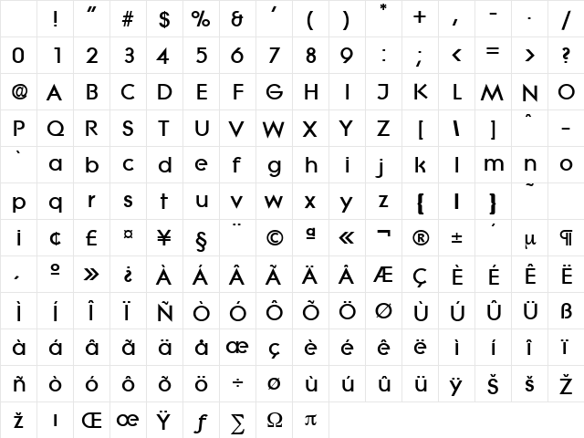 Litera-Heavy Regular Character Map Litera-Heavy Regular Character Map