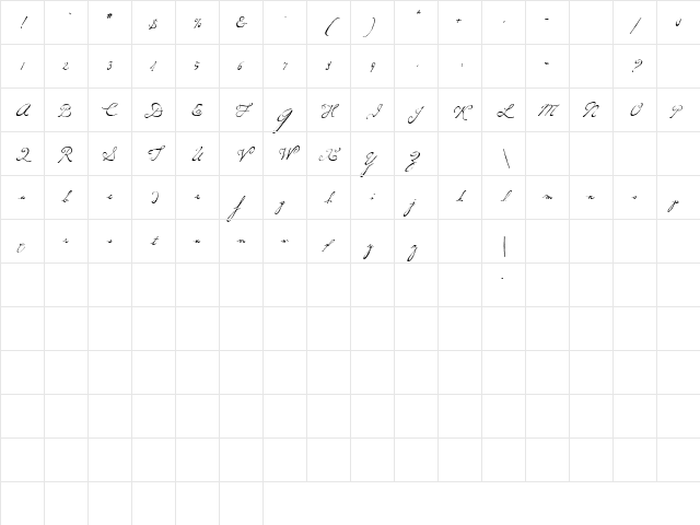 AL Cadence Regular Character Map