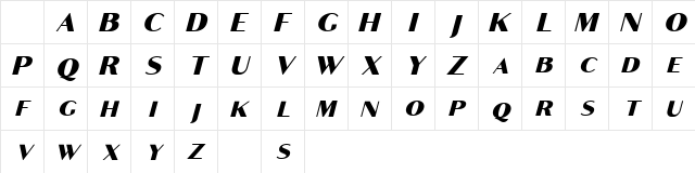 Croco Free Italic Character Map Croco Free Italic Character Map