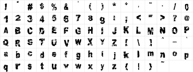 Crookiid veredgf Character Map