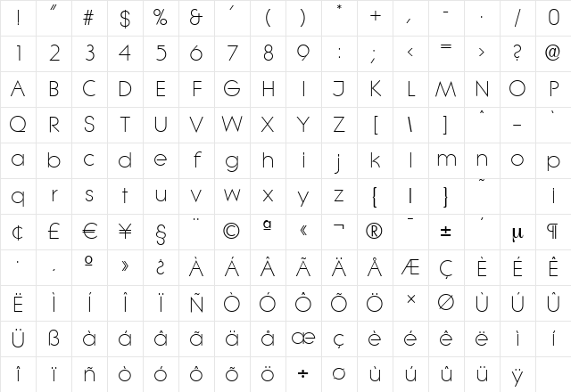 LiteraSerial-Light Regular Character Map LiteraSerial-Light Regular Character Map