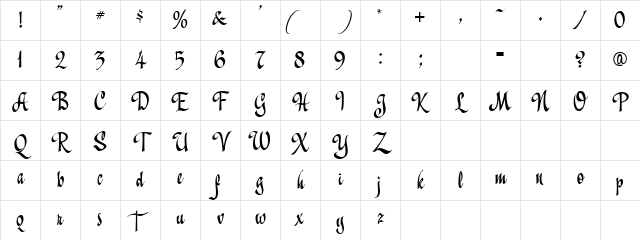 AL Playbook Regular Character Map