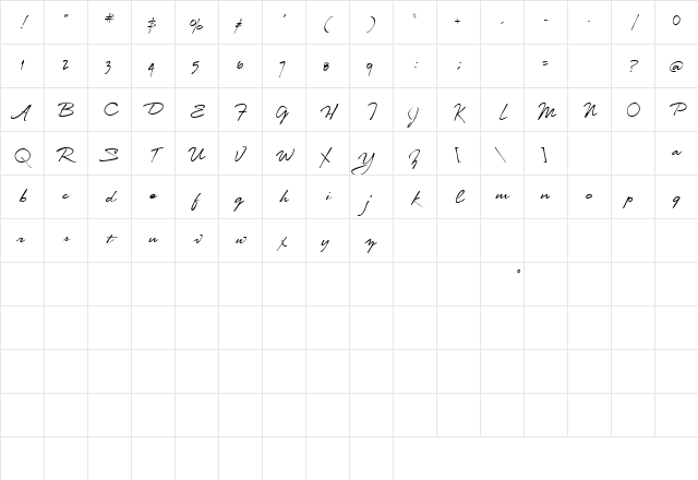AL Professor Regular Character Map