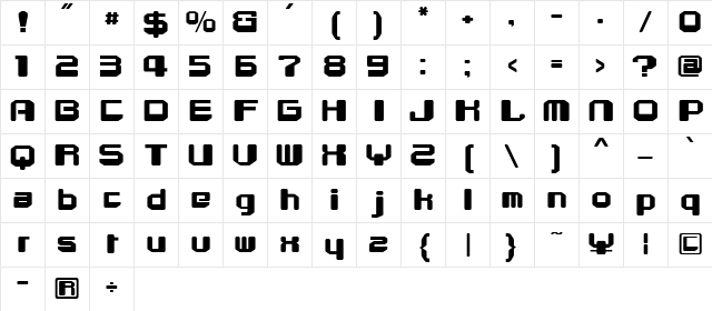Cube2000 Regular Character Map