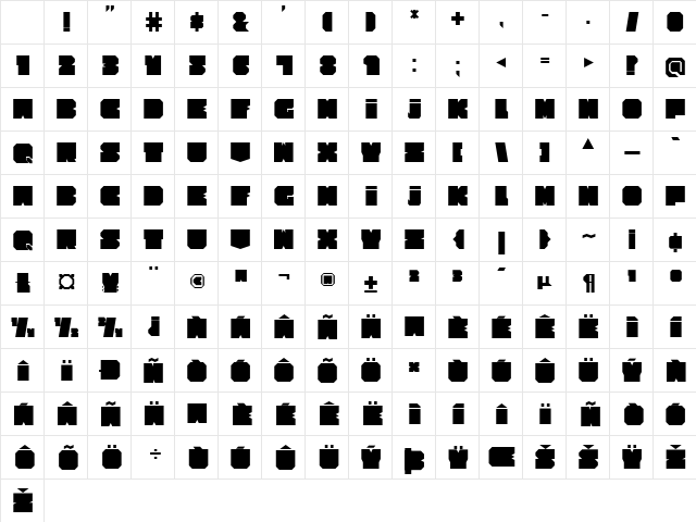 Cubesity Regular Character Map Cubesity Regular Character Map