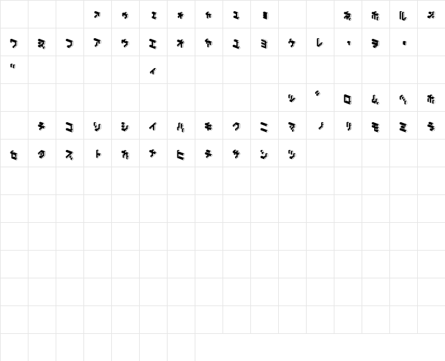 DemonCubicBlock NKP Dark Regular Character Map