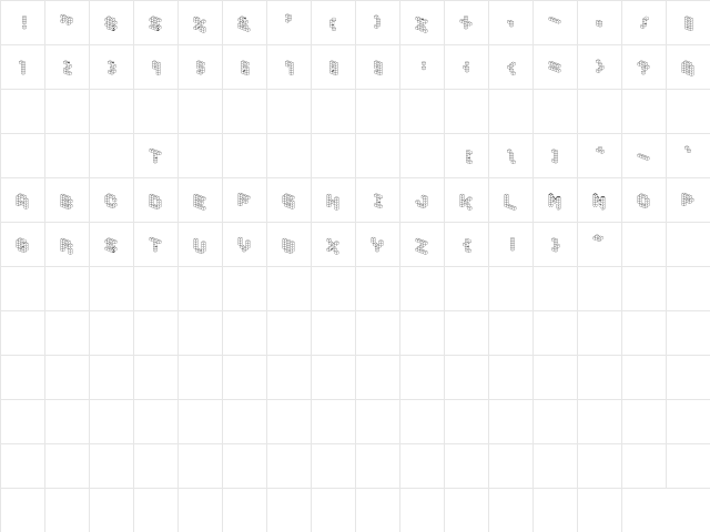 DemonCubicBlockFont Regular Character Map