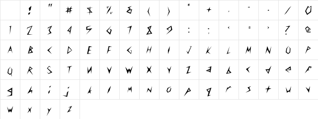 CuneiFont-Light Regular Character Map