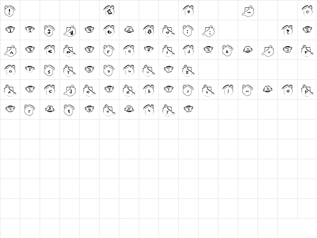 cup Font Regular Character Map