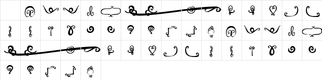 Curly's Curls Regular Character Map
