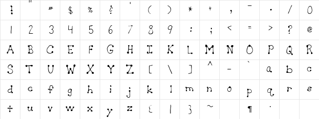 CurlyQ Regular Character Map