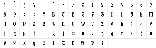 Cursed 2 Regular Character Map