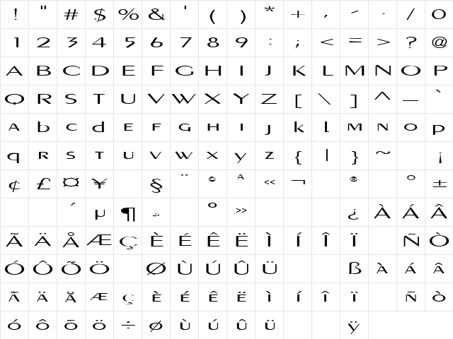 Custard Pie 14 Regular Character Map