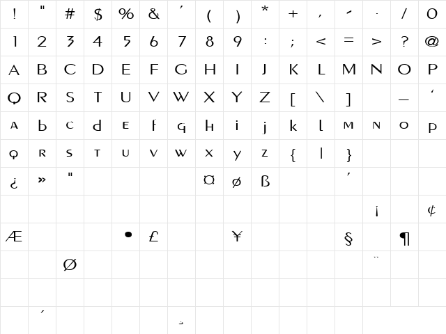 Custard Pie 5 Regular Character Map Custard Pie 5 Regular Character Map