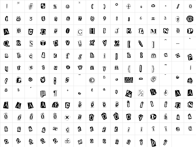 Cut and Paste Regular Character Map Cut and Paste Regular Character Map