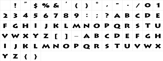 Lithograph Wd Regular Character Map