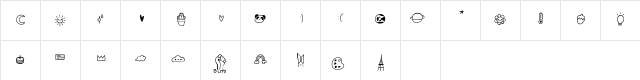cute icons Regular Character Map