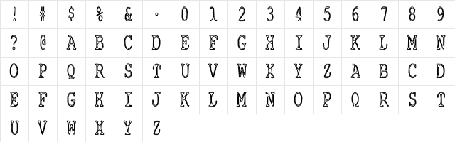 AdLib Regular Character Map