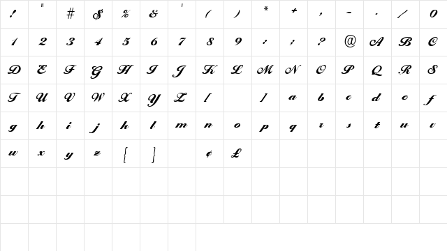 CypressSSK Regular Character Map