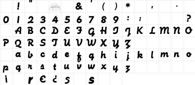 D'addario 2 Regular Character Map