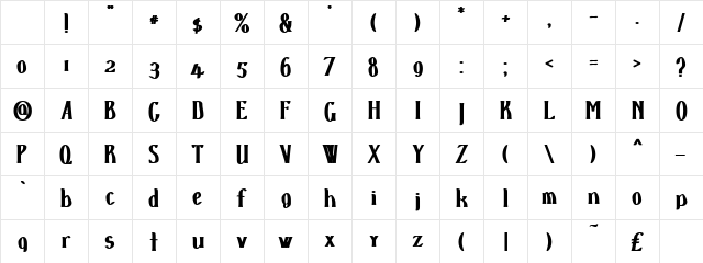 d'SpenserBlack Normal Character Map