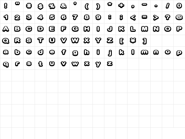 D3 Biscuitism Bold Regular Character Map