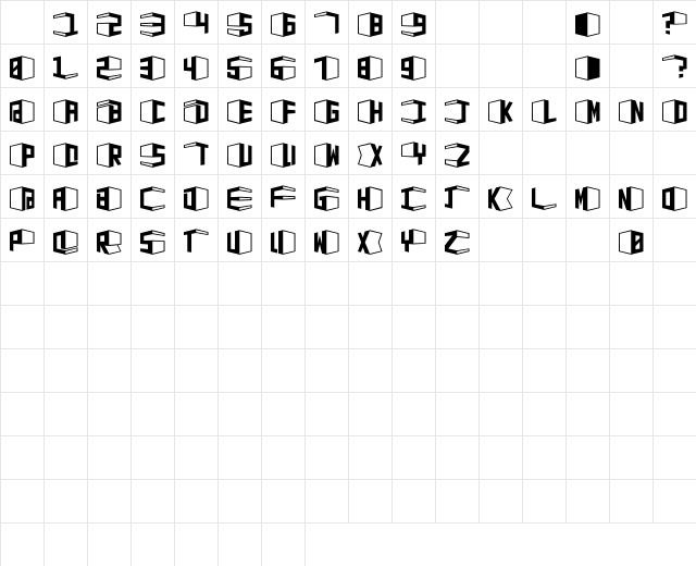 D3 Concretism typeA Regular Character Map D3 Concretism typeA Regular Character Map
