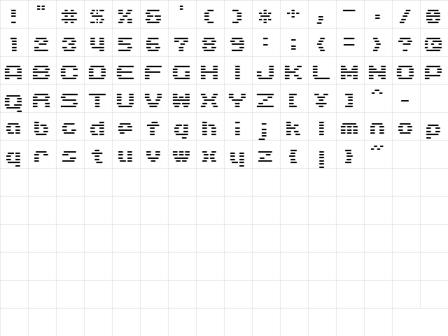 D3 DigiBitMapism type A wide Regular Character Map