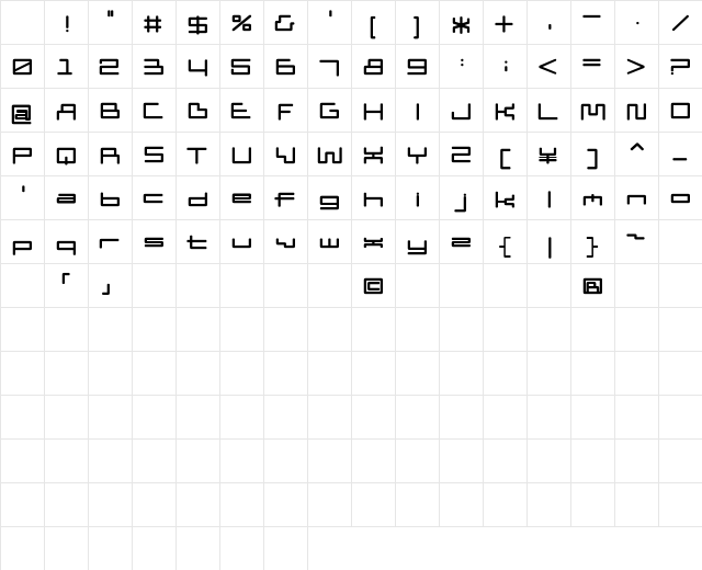 D3 PipismW Regular Character Map