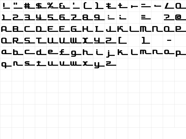 D3 Roadsterism Long Regular Character Map