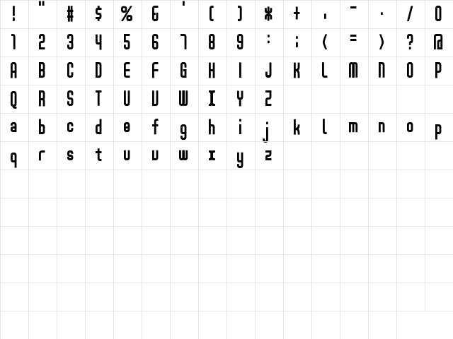 D3 Smartism TypeA Regular Character Map