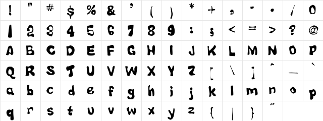 AdLib Regular Character Map AdLib Regular Character Map