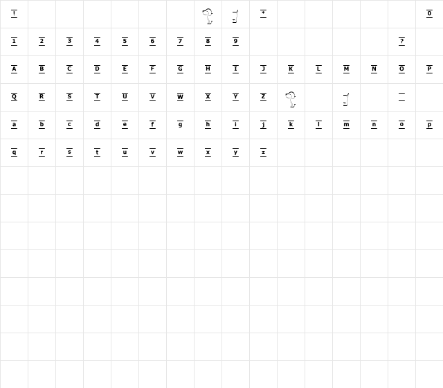Dachsfont Regular Character Map