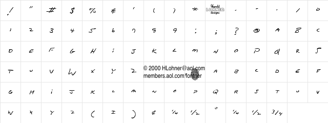 Dad's Recipe Regular Character Map Dad's Recipe Regular Character Map